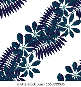 Palm Leaves. Pattern Seamless with Orient Plants