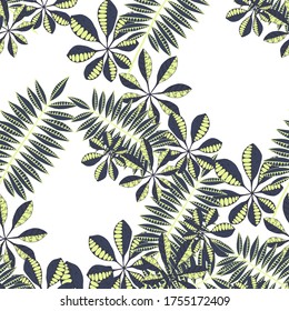 Palm Leaves. Pattern Seamless with Orient Plants