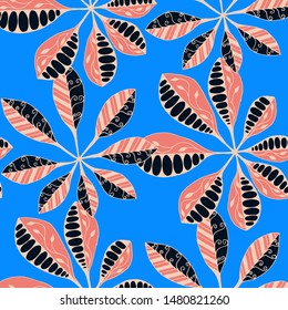 Palm Leaves. Pattern Seamless with Philippine