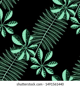 Palm Leaves. Pattern Seamless with Philippine