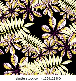 Palm Leaves. Pattern Seamless with Philippine