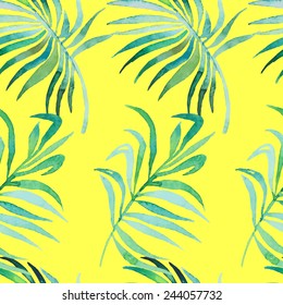 Palm leaves pattern. Seamless tropical pattern. Vector.