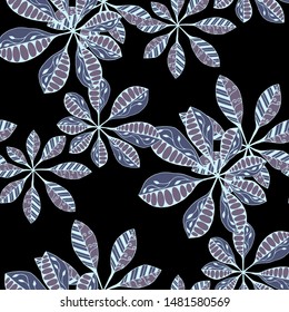 Palm Leaves. Pattern Seamless with Turkish