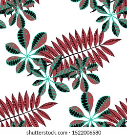 Palm Leaves. Pattern Seamless with Turkish Plants