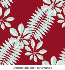 Palm Leaves. Pattern Seamless with Turkish Plants