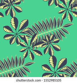 Palm Leaves. Pattern Seamless with Turkish Plants