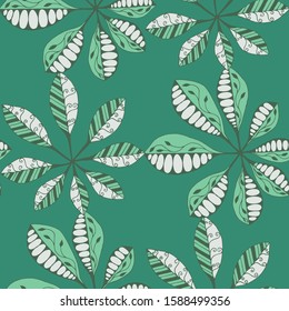 Palm Leaves. Pattern Seamless with Turkish