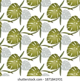 Palm leaves pattern. For textiles, printing, packaging.