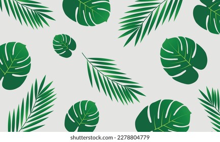 Palm leaves pattern vector design for your design	