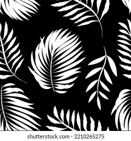 Palm Leaves Seamless Background Tropical Foliage Stock Vector (Royalty ...