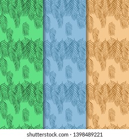 palm leaves seamless floral pattern hand drawn sketch