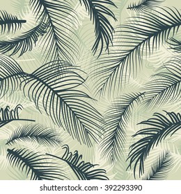 Palm leaves seamless pattern