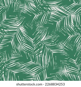 Palm leaves seamless pattern design. Tropical leaves branch  summer pattern design. Tropical floral pattern background. Trendy Brazilian illustration. 