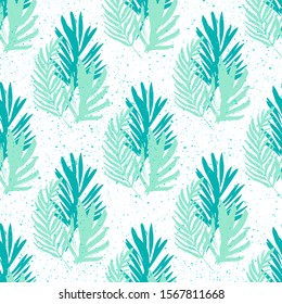 Palm Leaves Seamless Pattern Texture. Fashion Print