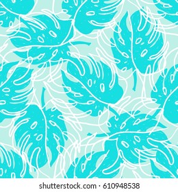 Palm Leaves Seamless Pattern Texture . Pop Art Graphic Print Design