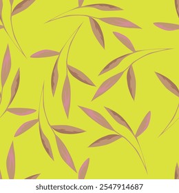 Palm leaves Seamless Pattern in a Trendy Minimal Style. Outline of a Tropical palm Background. Jungle Vector Ornament for printing on fabric, invitation, wrapping, wallpaper and other
