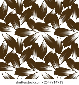 Palm leaves Seamless Pattern in a Trendy Minimal Style. Outline of a Tropical palm Background. Jungle Vector Ornament for printing on fabric, invitation, wrapping, wallpaper and other