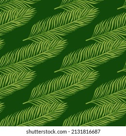 Palm hinterlässt nahtloses Muster. Tropischer Zweig im Gravierstil. Handgezeichnete Textur für Gewebe, Tapeten, Textilien, Druck, Packpapier. Vektorgrafik.
