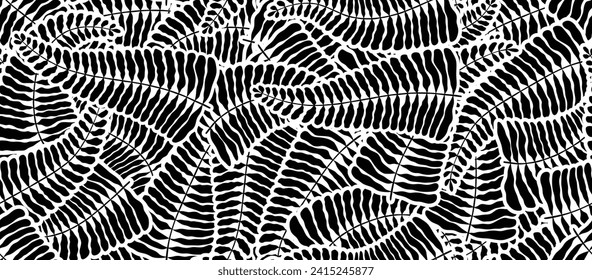 Palm leaves seamless pattern. vector floral background. Exotic plant.