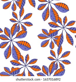 Palm Leaves. Seamless Texture with Indian Plants.