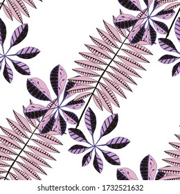 Palm Leaves. Seamless Texture with Indian Plants