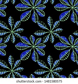 Palm Leaves. Seamless Texture with Indonesian