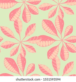 Palm Leaves. Seamless Texture with Orient Plants.