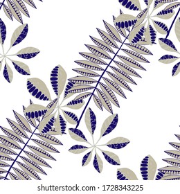 Palm Leaves. Seamless Texture with Turkish Plants