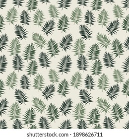 palm leaves seamless vector pattern 