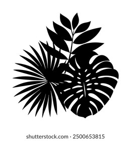 Palm Leaves Silhouette Illustration isolated on white background