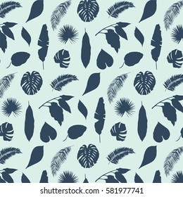 palm leaves silhouette pattern