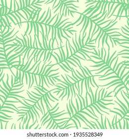 Palm leaves, summer vector seamless pattern.