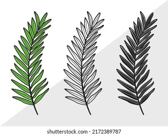Palm Leaves SVG Printable Vector Illustration