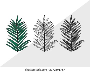 Palm Leaves SVG Printable Vector Illustration