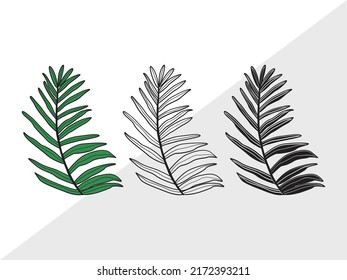 Palm Leaves SVG Printable Vector Illustration