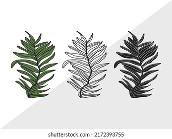 Palm Leaves SVG Printable Vector Illustration