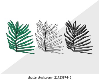 Palm Leaves SVG Printable Vector Illustration