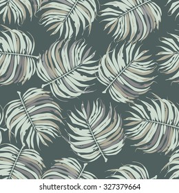 Palm Leaves Tropic Seamless Vector Pattern