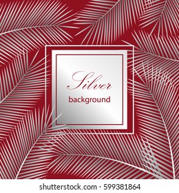 Palm leaves. Tropical background. Vector illustration.