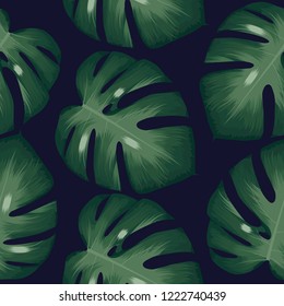 palm leaves tropical pattern background green