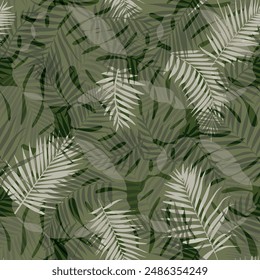 Palm leaves tropical print 70s, exotic, holiday