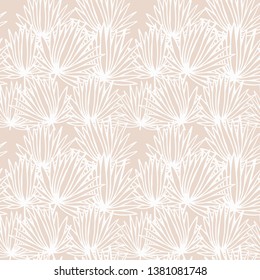 palm leaves tropical seamless floral pattern hand drawn sketch