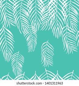 palm leaves tropical seamless pattern floral hand drawn sketch