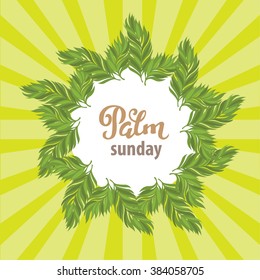 Palm leaves - vector illustration for Palm sunday