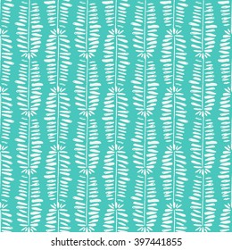 Palm leaves vector seamless pattern. Tropical leaf background, jungle tree branch. Botanical fan ornament