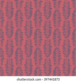 Palm leaves vector seamless pattern. Tropical leaf background, jungle tree branch. Botanical fan ornament