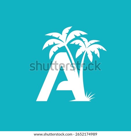 palm letter a abstract logo modern style