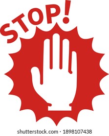 Palm y las letras "STOP!"
