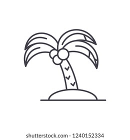 Palm line icon concept. Palm vector linear illustration, symbol, sign