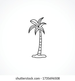 icono de la línea de la palma. icono de línea aislada de palma